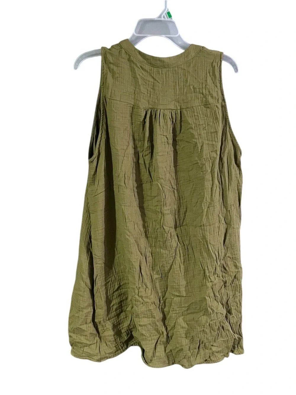 NWT Cupshe Olive Green Sleeveless V-Neck Beach Tunic Sz L